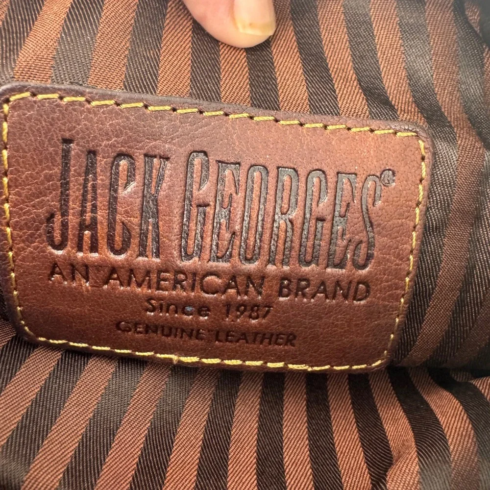 Jack Georges Brown Leather Crossbody Messenger Bag Small Vertical Tablet Bag